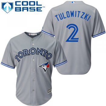 Blue Jays #2 Troy Tulowitzki Grey Road Women's Stitched Baseball Jersey