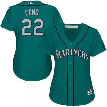 Mariners #22 Robinson Cano Green Alternate Women's Stitched Baseball Jersey