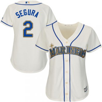 Mariners #2 Jean Segura Cream Alternate Women's Stitched Baseball Jersey
