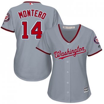 Nationals #14 Miguel Montero Grey Road Women's Stitched Baseball Jersey