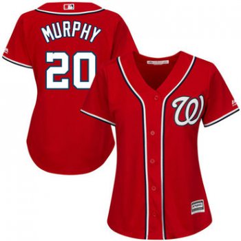 Nationals #20 Daniel Murphy Red Alternate Women's Stitched Baseball Jersey