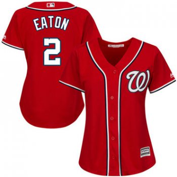 Nationals #2 Adam Eaton Red Alternate Women's Stitched Baseball Jersey