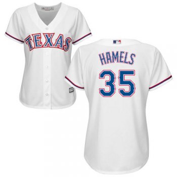 Rangers #35 Cole Hamels White Home Women's Stitched Baseball Jersey
