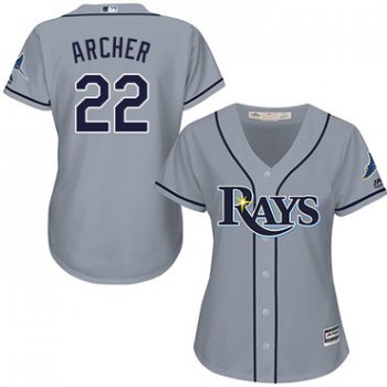 Rays #22 Chris Archer Grey Road Women's Stitched Baseball Jersey