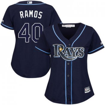 Rays #40 Wilson Ramos Dark Blue Alternate Women's Stitched Baseball Jersey