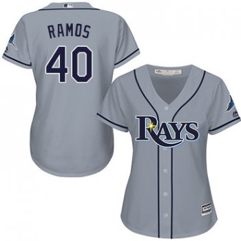 Rays #40 Wilson Ramos Grey Road Women's Stitched Baseball Jersey