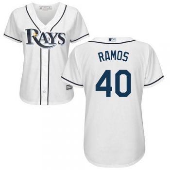 Rays #40 Wilson Ramos White Home Women's Stitched Baseball Jersey