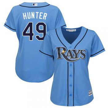 Rays #49 Tommy Hunter Light Blue Alternate Women's Stitched Baseball Jersey