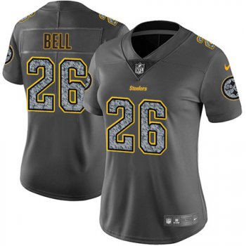 Women's Nike Pittsburgh Nike Steelers #26 Le'Veon Bell Gray Static NFL Vapor Untouchable Game Jersey