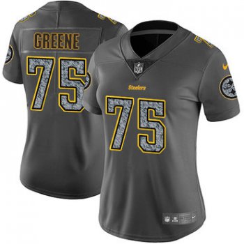 Women's Nike Pittsburgh Steelers #75 Joe Greene Gray Static Stitched NFL Vapor Untouchable Limited Jersey