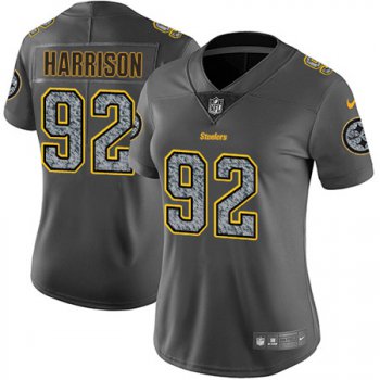 Women's Nike Pittsburgh Steelers #92 James Harrison Gray Static NFL Vapor Untouchable Game Jersey