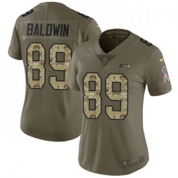 Women's Nike Seattle Seahawks #89 Doug Baldwin Olive Camo Stitched NFL Limited 2017 Salute to Service Jersey
