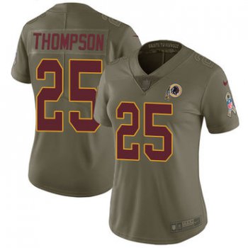 Women's Nike Washington Redskins #25 Chris Thompson Olive Stitched NFL Limited 2017 Salute to Service Jersey