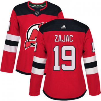 Adidas New Jersey Devils #19 Travis Zajac Red Home Authentic Women's Stitched NHL Jersey