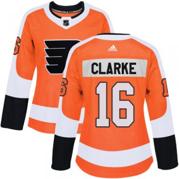 Adidas Philadelphia Flyers #16 Bobby Clarke Orange Home Authentic Women's Stitched NHL Jersey