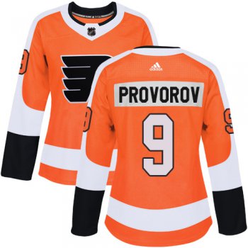 Adidas Philadelphia Flyers #9 Ivan Provorov Orange Home Authentic Women's Stitched NHL Jersey