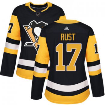 Adidas Pittsburgh Penguins #17 Bryan Rust Black Home Authentic Women's Stitched NHL Jersey