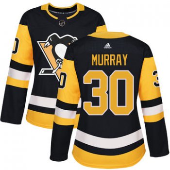 Adidas Pittsburgh Penguins #30 Matt Murray Black Home Authentic Women's Stitched NHL Jersey