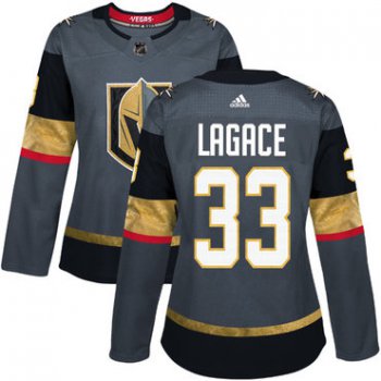 Adidas Vegas Golden Golden Knights #33 Maxime Lagace Grey Home Authentic Women's Stitched NHL Jersey