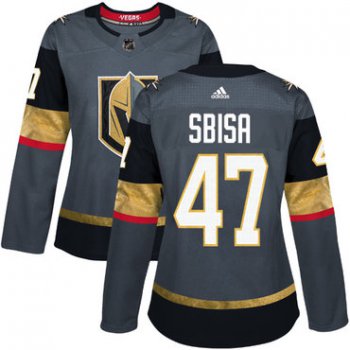 Adidas Vegas Golden Golden Knights #47 Luca Sbisa Grey Home Authentic Women's Stitched NHL Jersey