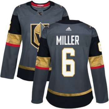 Adidas Vegas Golden Golden Knights #6 Colin Miller Grey Home Authentic Women's Stitched NHL Jersey