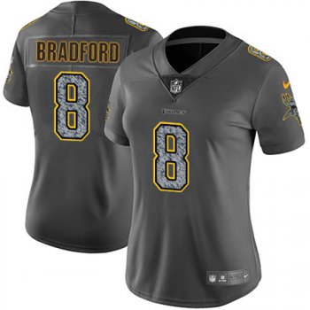 Women's Nike Minnesota Vikings #8 Sam Bradford Gray Static NFL Vapor Untouchable Game Jersey