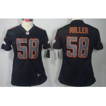 Nike Denver Broncos #58 Von Miller Black Impact Limited Womens Jersey