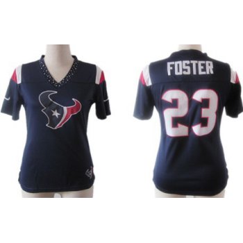 Nike Houston Texans #23 Arian Foster 2012 Blue Womens Field Flirt Fashion Jersey