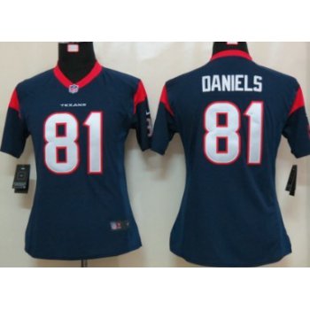 Nike Houston Texans #81 Owen Daniels Blue Game Womens Jersey