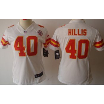 Nike Kansas City Chiefs #40 Peyton Hillis White Limited Womens Jersey