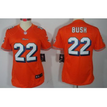 Nike Miami Dolphins #22 Reggie Bush Orange Limited Womens Jersey