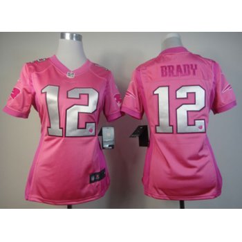 Nike New England Patriots #12 Tom Brady Pink Love Womens Jersey