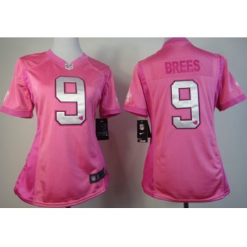 Nike New Orleans Saints #9 Drew Brees Pink Love Womens Jersey