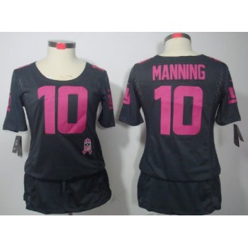 Nike New York Giants #10 Eli Manning Breast Cancer Awareness Gray Womens Jersey