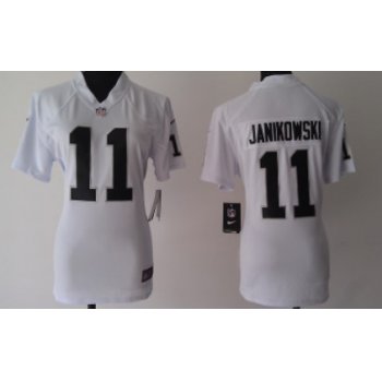 Nike Oakland Raiders #11 Sebastian Janikowski White Game Womens Jersey