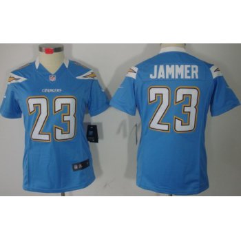 Nike San Diego Chargers #23 Quentin Jammer Light Blue Limited Womens Jersey