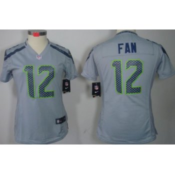 Nike Seattle Seahawks #12 Fan Gray Limited Womens Jersey