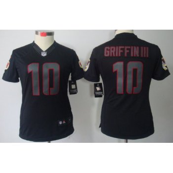 Nike Washington Redskins #10 Robert Griffin III Black Impact Limited Womens Jersey