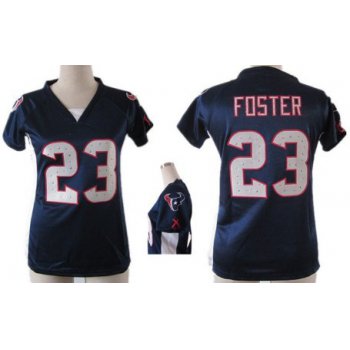 Nike Houston Texans #23 Arian Foster 2012 Blue Womens Draft Him II Top Jersey