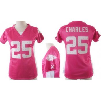 Nike Kansas City Chiefs #25 Jamaal Charles 2012 Pink Womens Draft Him II Top Jersey