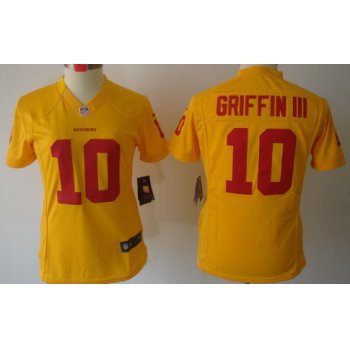 Nike Washington Redskins #10 Robert Griffin III Yellow Limited Womens Jersey