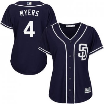 Padres #4 Wil Myers Navy Blue Alternate Women's Stitched Baseball Jersey