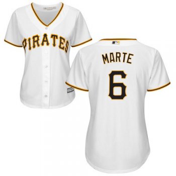 Pirates #6 Starling Marte White Home Women's Stitched Baseball Jersey