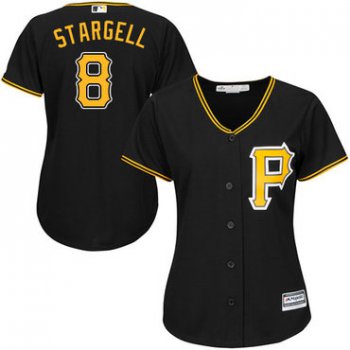 Pirates #8 Willie Stargell Black Alternate Women's Stitched Baseball Jersey