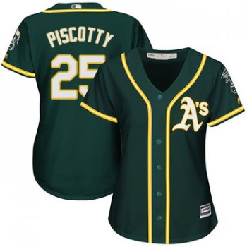 Athletics #25 Stephen Piscotty Green Alternate Women's Stitched Baseball Jersey