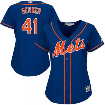 Mets #41 Tom Seaver Blue Alternate Women's Stitched Baseball Jersey