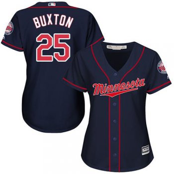 Twins #25 Byron Buxton Navy Blue Alternate Women's Stitched Baseball Jersey