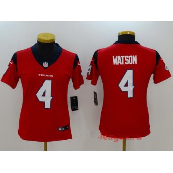 Women's Houston Texans #4 Deshaun Watson Red 2017 Vapor Untouchable Stitched NFL Nike Limited Jersey