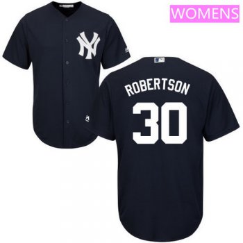 Women's New York Yankees #30 David Robertson Navy Blue Alternate Stitched MLB Majestic Cool Base Jersey