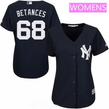 Women's New York Yankees #68 Dellin Betances Navy Blue Alternate Stitched MLB Majestic Cool Base Jersey